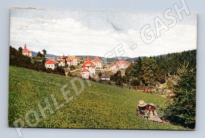 Pohlednice Luhačovice pražská čtvrť 1913 malý formát (M12777)