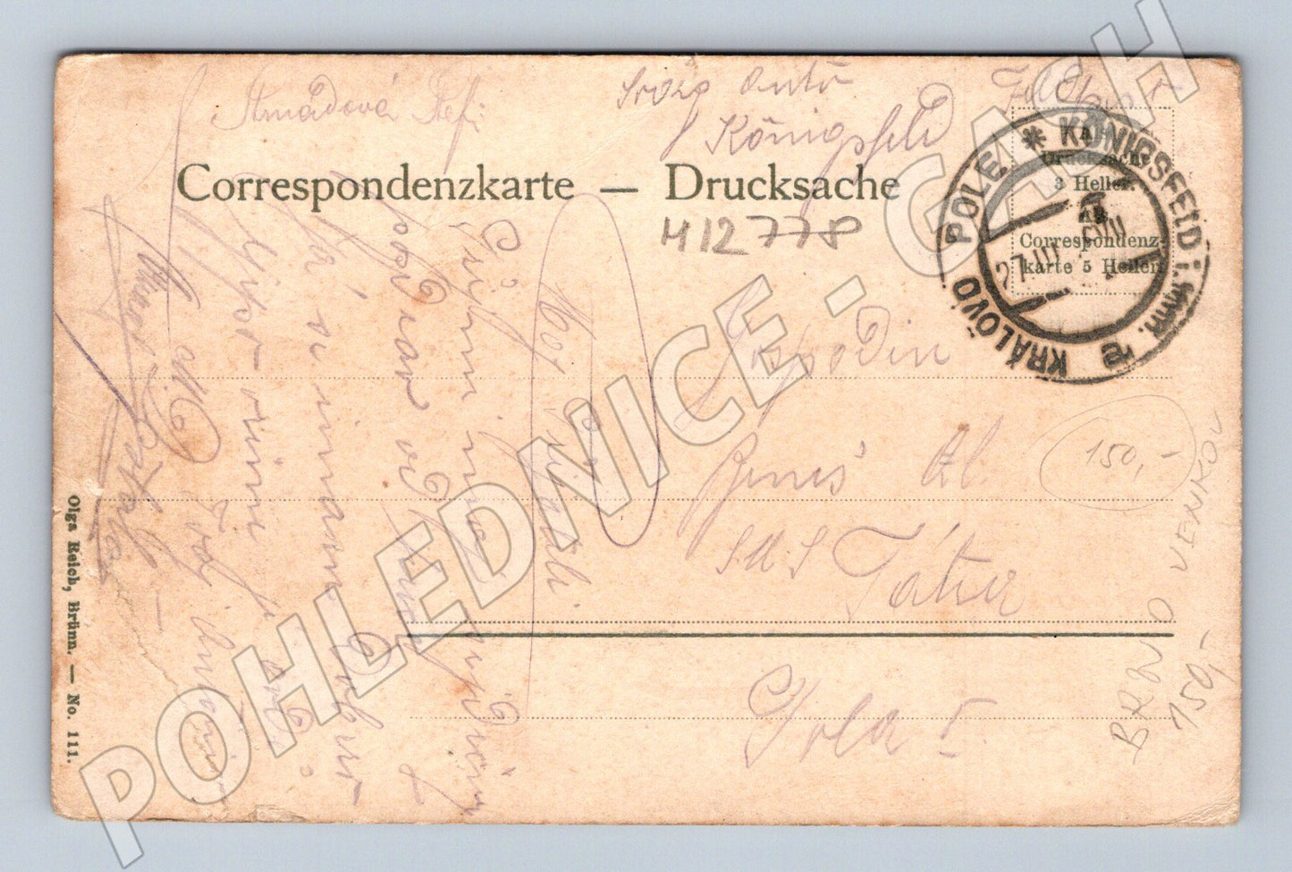 Pohlednice Königsfeld Gruss aus historická cca 1900 (M12778)