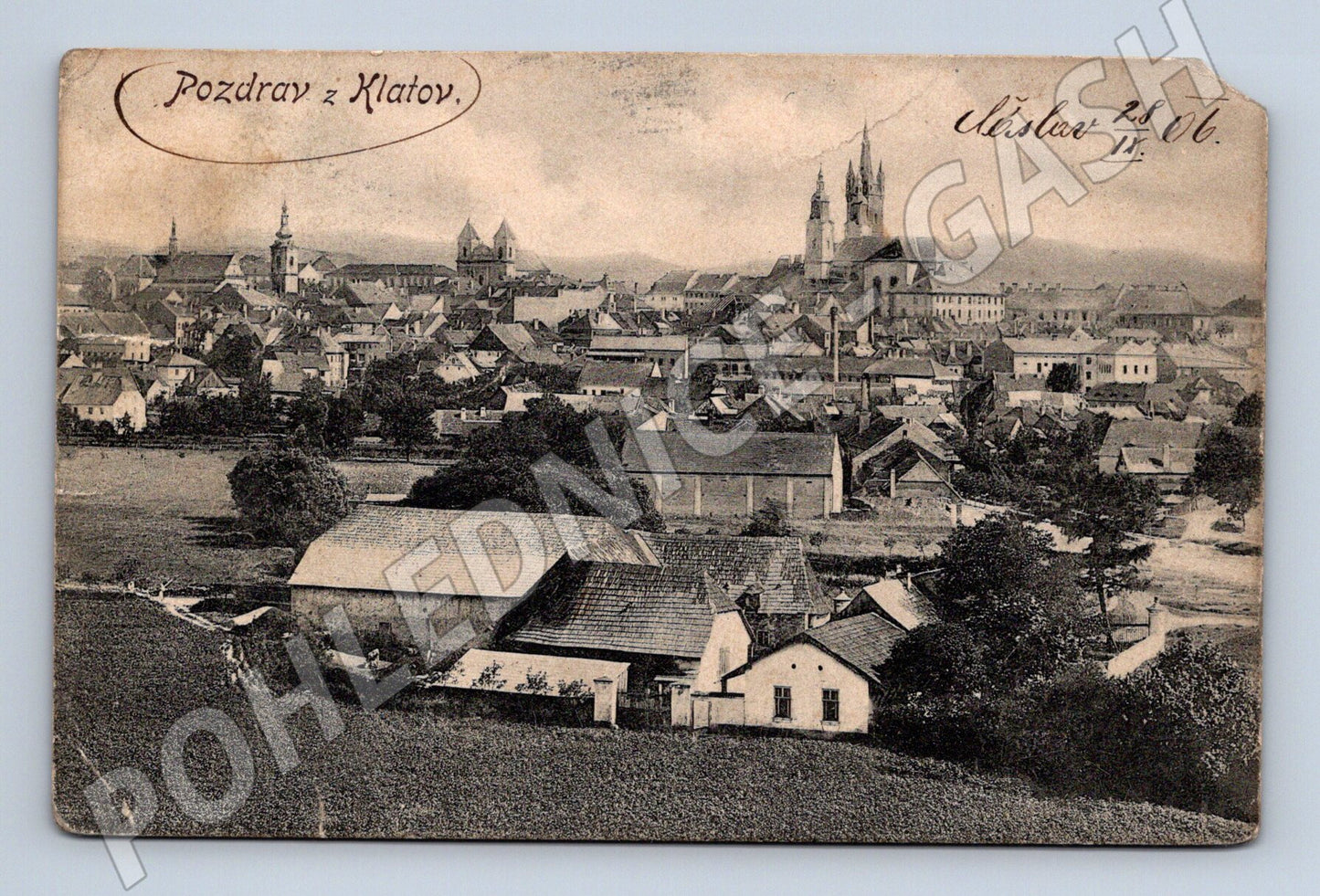 Pohlednice Klatovy stará 1906 malý formát (M12781)