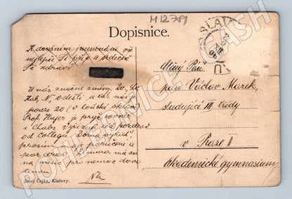 Pohlednice Klatovy stará 1906 malý formát (M12781)