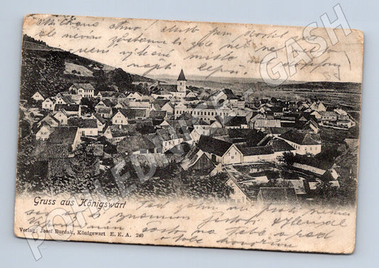 Pohlednice Kynžvart Gruss aus Königswart 1912 prošlá poštou (M12782)