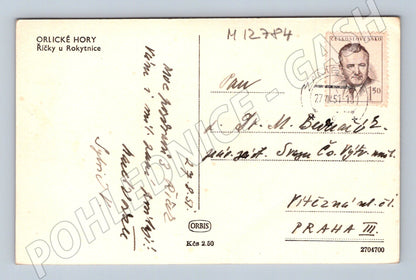 Pohlednice Orlické hory Říčky u Rokytnice 1951 malý formát (M12784)
