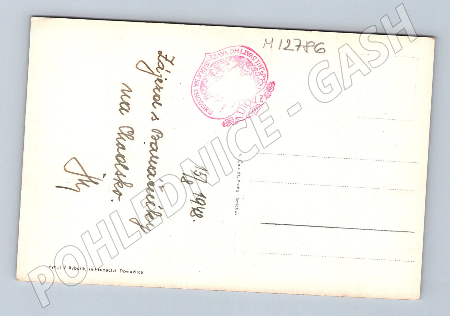 Pohlednice Domažlice historická 1948 malý formát (M12786)