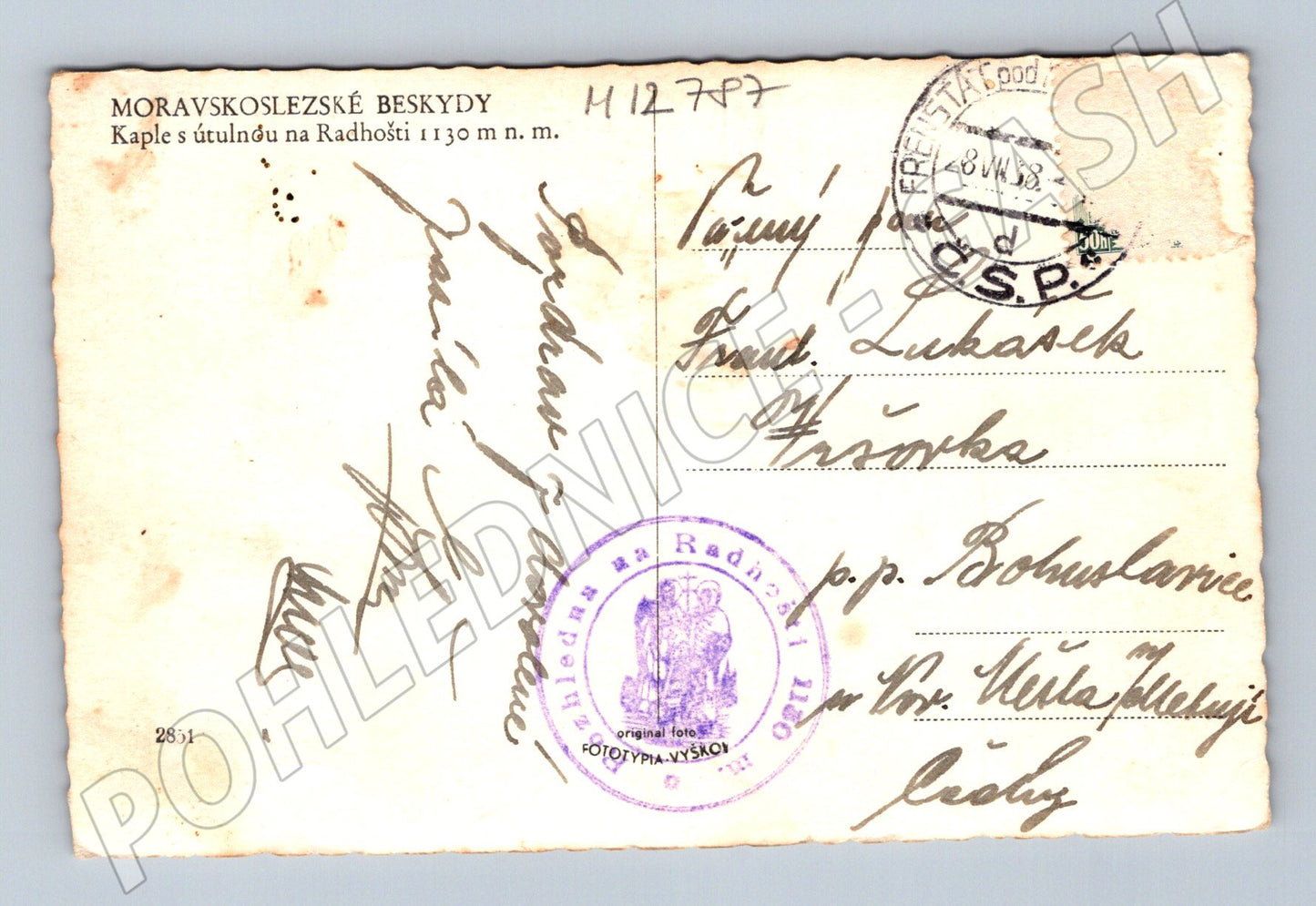 Pohlednice Radhošť kaple sv. Cyrila a Metoděje ovce 1938 (M12787)