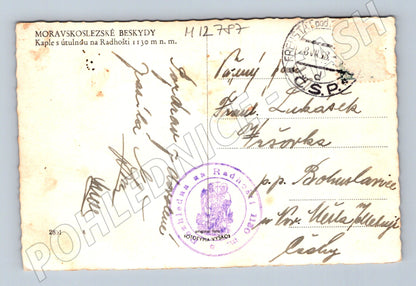Pohlednice Radhošť kaple sv. Cyrila a Metoděje ovce 1938 (M12787)