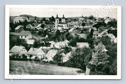 Pohlednice Bystřice nad Pernštejnem černobíle (M12805)