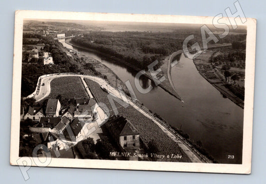 Pohlednice Mělník soutok Vltavy a Labe (M12810)