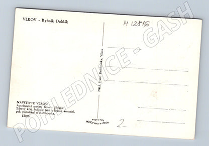 Pohlednice Vlkov rybník Dolňák Vysočina  1. pol. 20. stol. (M12816)