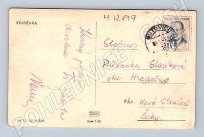 Pohlednice Studénka černobílá 1949 (M12819)