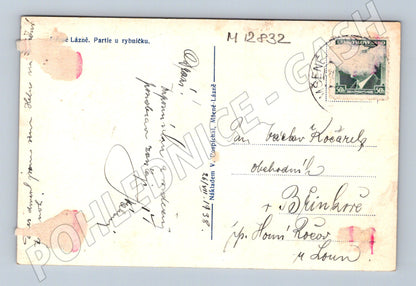 Pohlednice M12832 Mšene Lázně – Partie u rybníčku (1938)