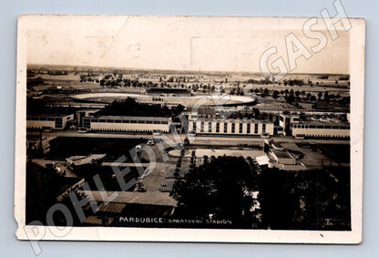 Pohlednice Pardubice sportovní stadion 1931 prošlá poštou (M12851)