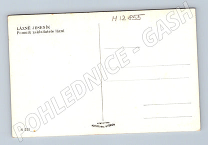 Pohlednice Lázně Jeseník pomník zakladatele lázní stará (M12855)