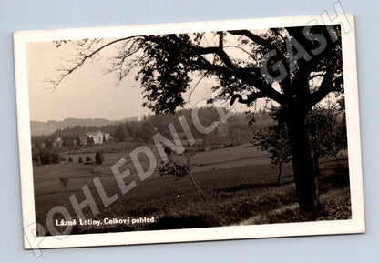 Pohlednice Lázně Letiny celkový pohled 1938 malý formát (M12857)
