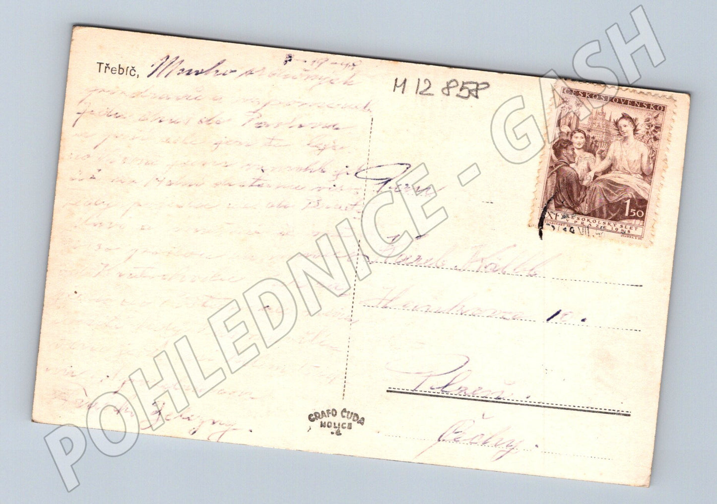 Pohlednice Třebíč kostel sv. Martina historická malý formát (M12858)