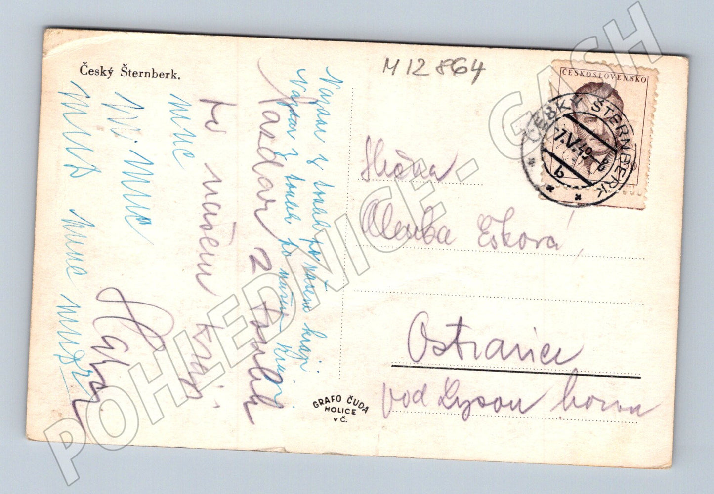 Pohlednice Český Šternberk hrad historická 1964 (M12864)