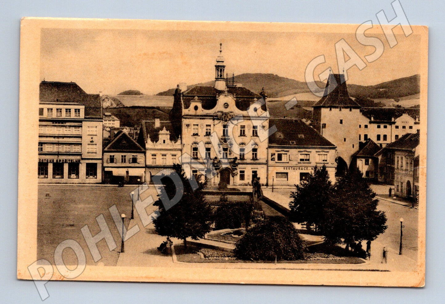 Pohlednice Beroun náměstí stará malý formát (M12884)