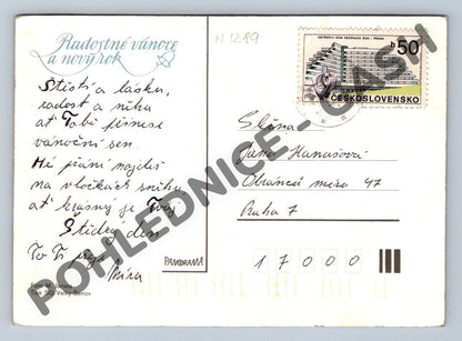Pohlednice Československo svíčka a ovoce 80. léta (M1289)