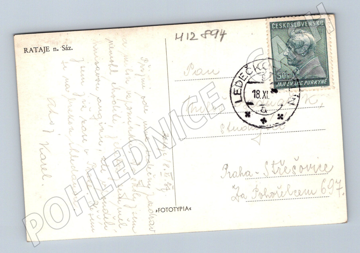 Pohlednice Rataje nad Sázavou zámek razítko 1967 (M12894)