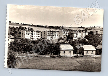 Pohlednice Husinec Prachatice nová výstavba černobílá (M12904)