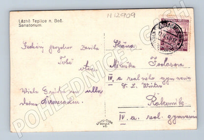 Pohlednice Teplice nad Bečvou sanatorium protektorát (M12909)