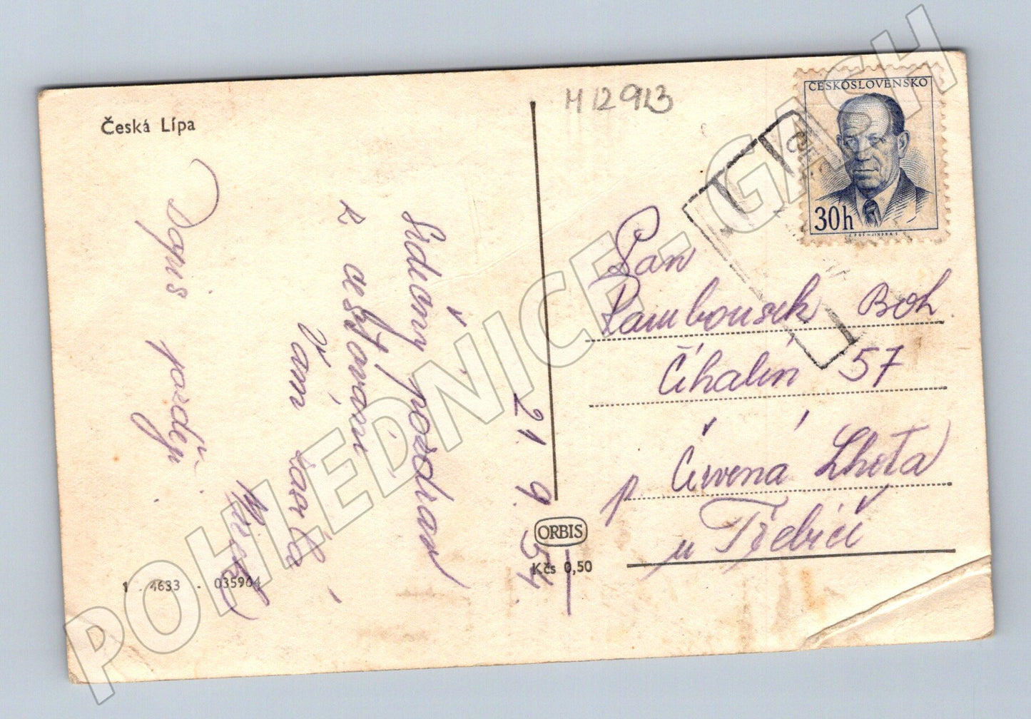 Pohlednice Česká Lípa náměstí historická do 1950 (M12913)