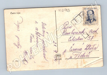 Pohlednice Česká Lípa náměstí historická do 1950 (M12913)