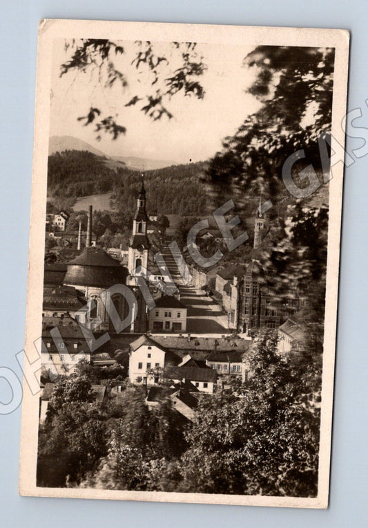 Pohlednice hrad historické město černobílá (M12914)