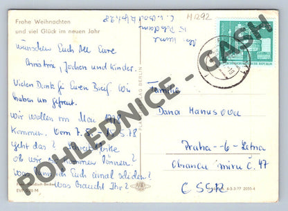 Pohlednice DDR 1977 svíčka stromeček (M1292)