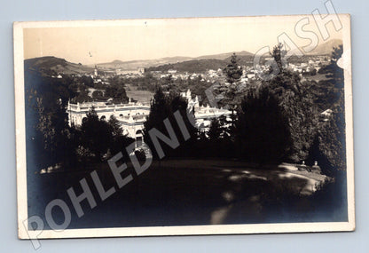 Pohlednice Bílina zámek historická 1. republika (M12921)