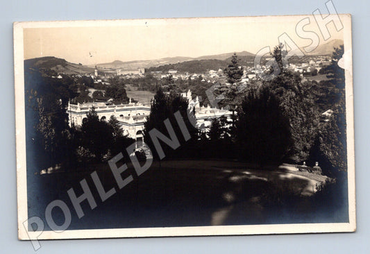 Pohlednice Bílina zámek historická 1. republika (M12921)