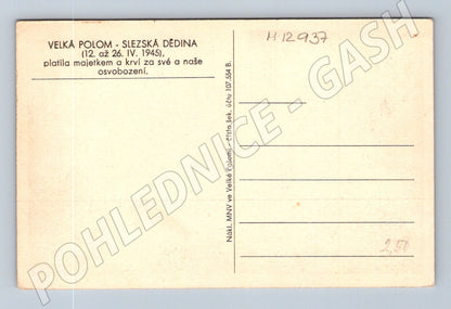Pohlednice Velká Polom 1945 historická WWII (M12937)