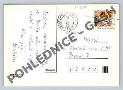 Pohlednice Československo Veselé Vánoce zasněžená krajina (M1294)