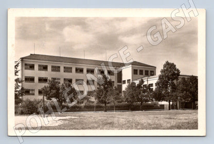 Pohlednice Kravaře ve Slezsku škola 1951 (M12940)