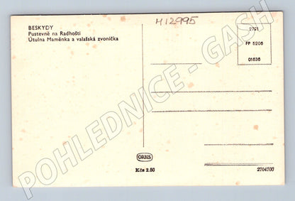 Pohlednice Maměnka a zvonička Beskydy, Pustevny (M12995)