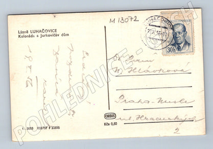 Pohlednice Luhačovice Kolonáda a Jurkovičův dům (M13072)