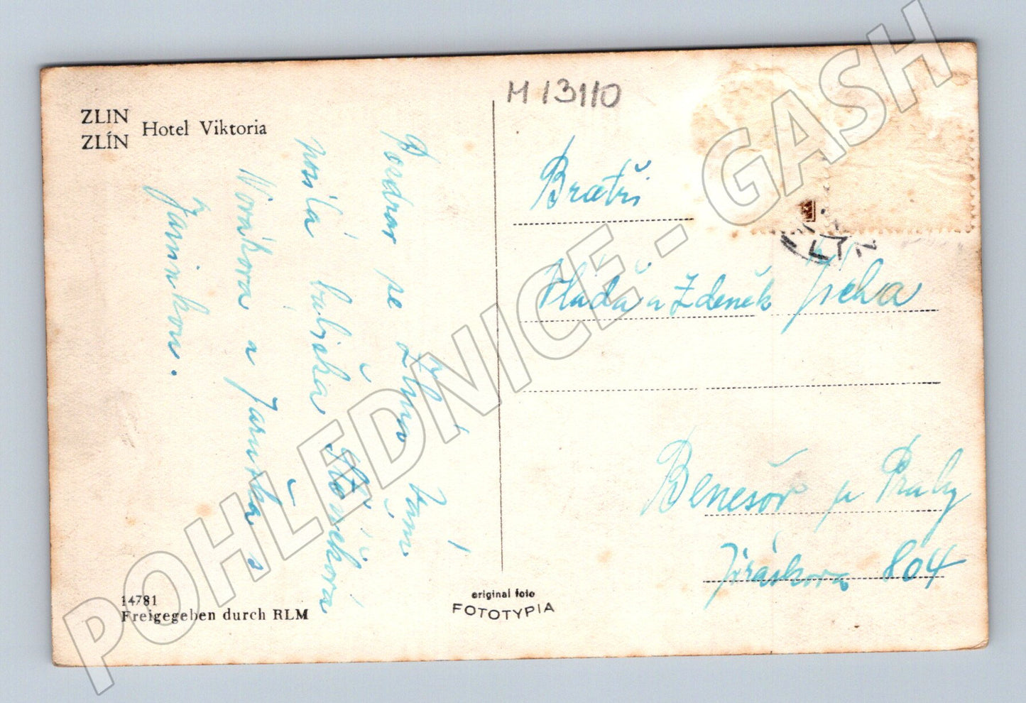 Pohlednice Hotel Viktoria černobílá před 1950 (M13110)
