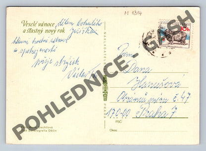 Pohlednice ČSSR 1975 svíčky ořechy jehličí (M1314)