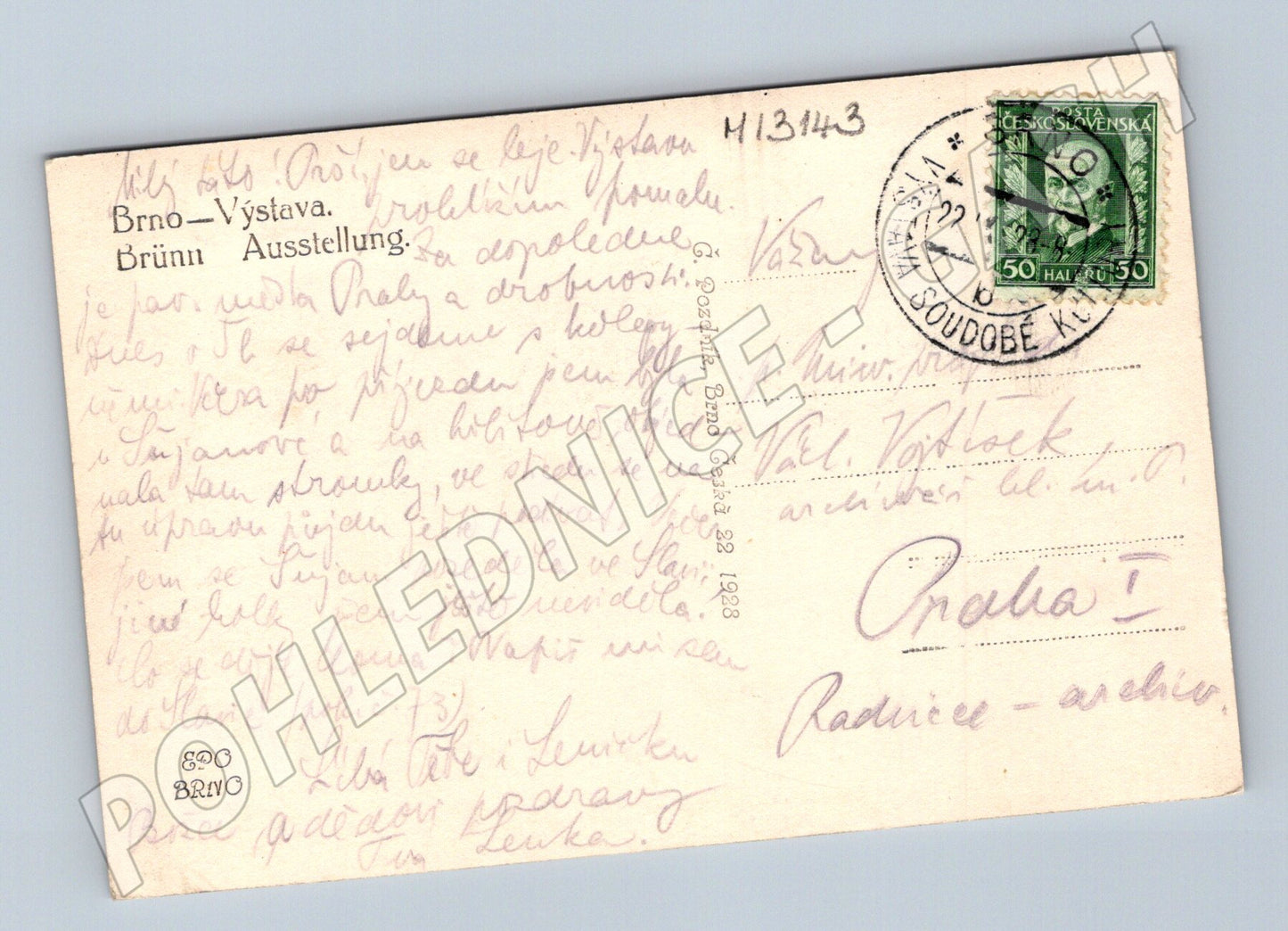 Pohlednice Brno Výstava 1928 (M13143)