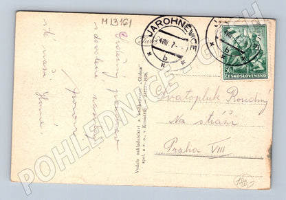 Pohlednice Kroměříž Nábřeží, razítko 1928 (M13161)