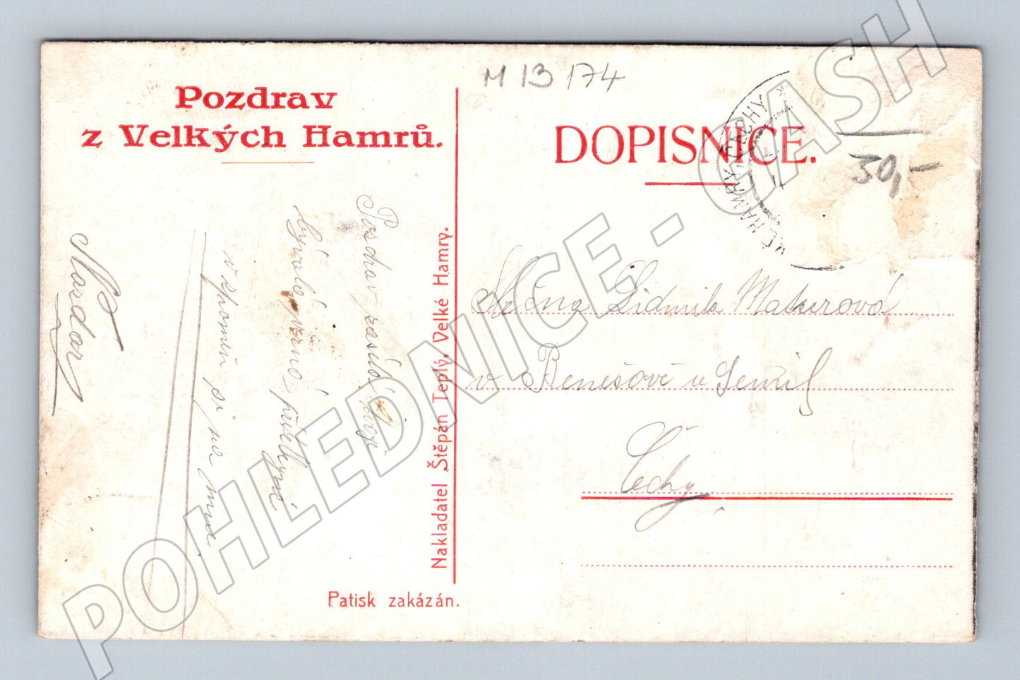 Pohlednice Velké Hamry (M13174)