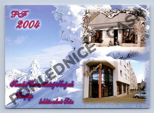 Pohlednice PF 2004 Salon Soňa Praha zimní motiv (M1318)