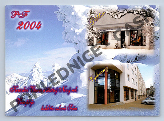 Pohlednice PF 2004 Salon Soňa Praha zimní motiv (M1319)