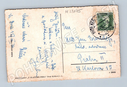 Pohlednice Dvůr Králové nad Labem stará 1928 razítko (M13195)