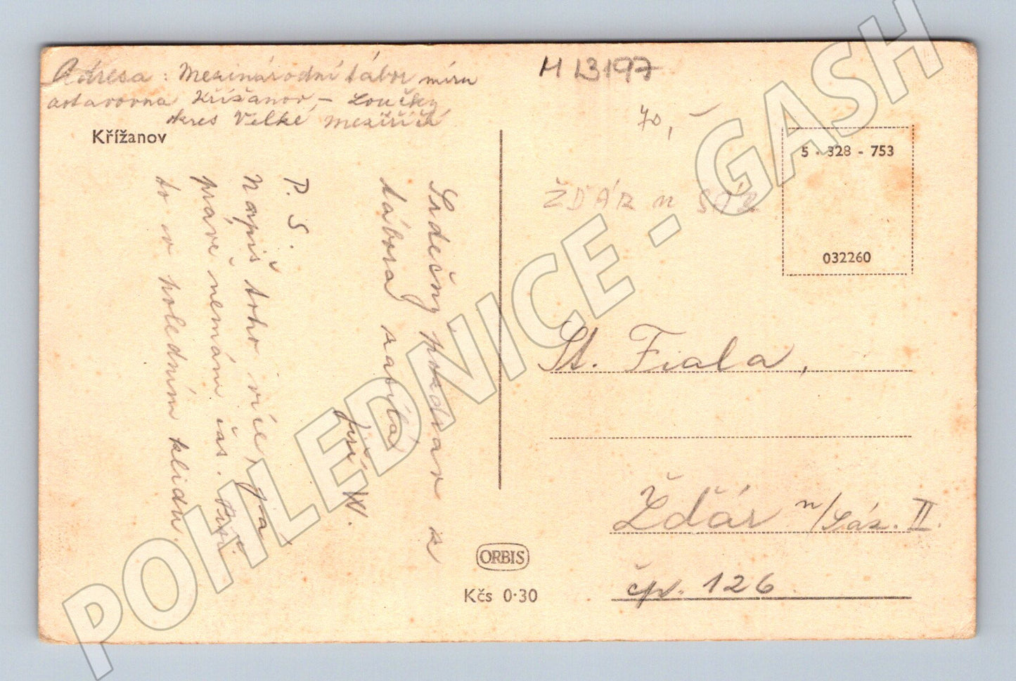Pohlednice Křižanov stará do 1950 (M13197)