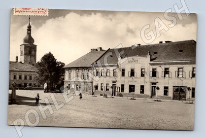 Pohlednice Přibyslav radnice a náměstí Orbis (M13198)