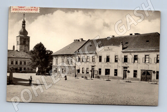Pohlednice Přibyslav radnice a náměstí Orbis (M13198)