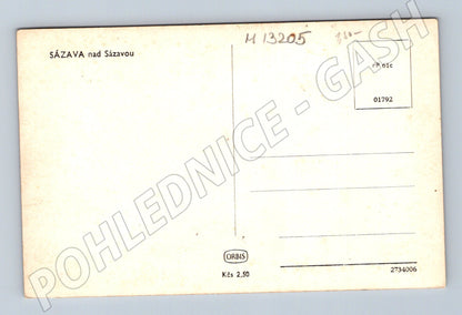 Pohlednice Sázava nad Sázavou, klášter a řeka (M13205)