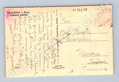 Pohlednice Zastávka u Brna celkový pohled do 1950 (M13219)