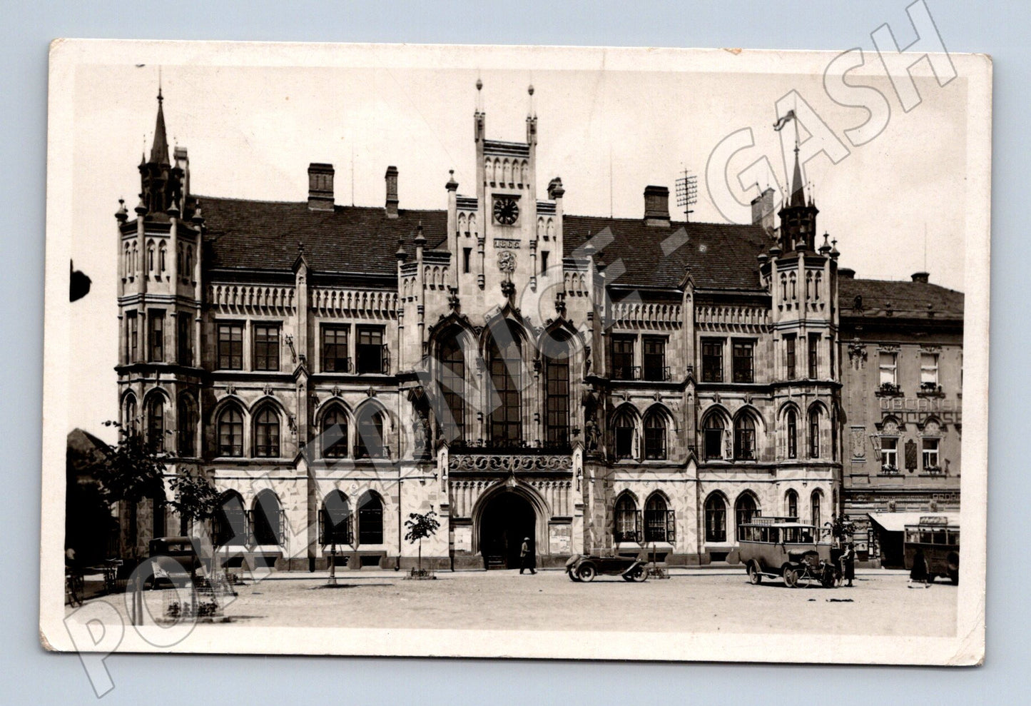 Pohlednice Nový Bydžov radnice historická ČSR 1938 (M13235)