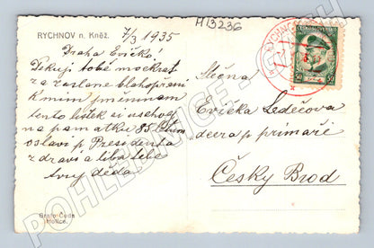 Pohlednice Rychnov nad Kněžnou zámek historická 1935 (M13236)